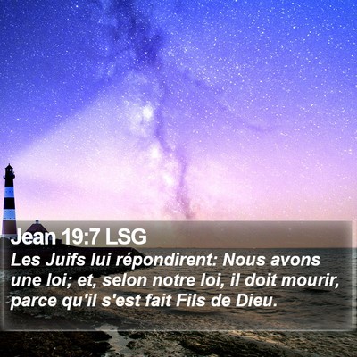 Jean 19:7 LSG Bible Verse Image