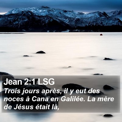 Jean 2:1 LSG Bible Verse Image