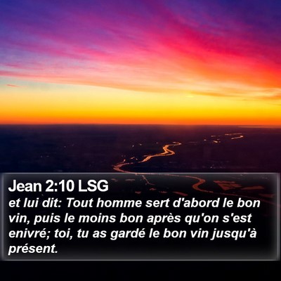Jean 2:10 LSG Bible Verse Image