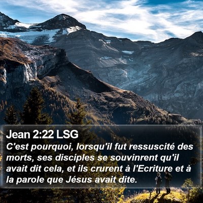 Jean 2:22 LSG Bible Verse Image