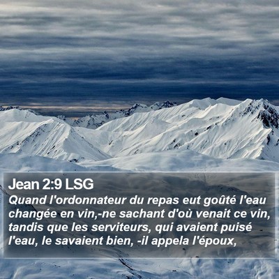 Jean 2:9 LSG Bible Verse Image