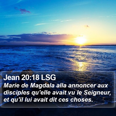 Jean 20:18 LSG Bible Verse Image