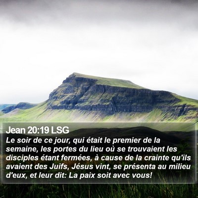 Jean 20:19 LSG Bible Verse Image