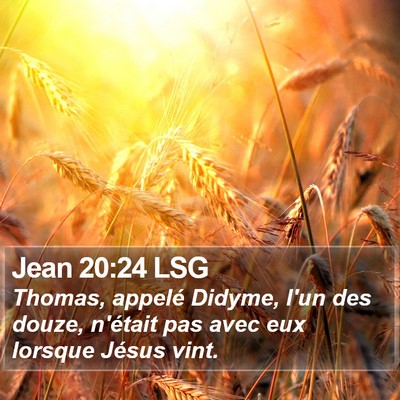 Jean 20:24 LSG Bible Verse Image