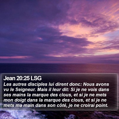 Jean 20:25 LSG Bible Verse Image