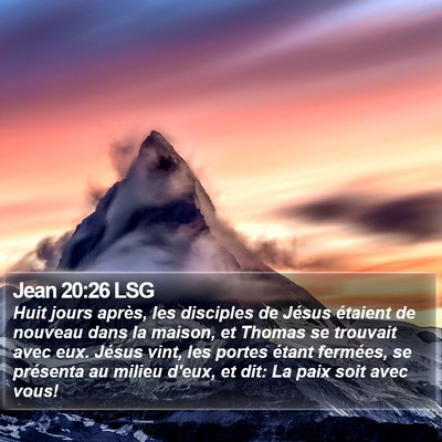 Jean 20:26 LSG Bible Verse Image