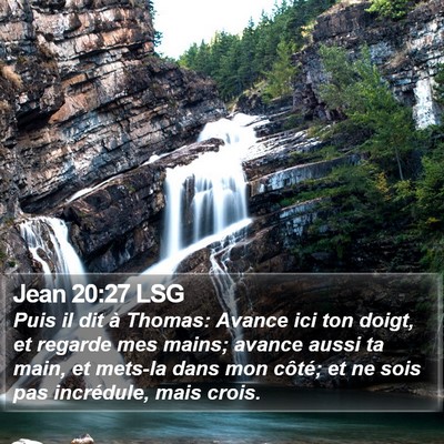 Jean 20:27 LSG Bible Verse Image