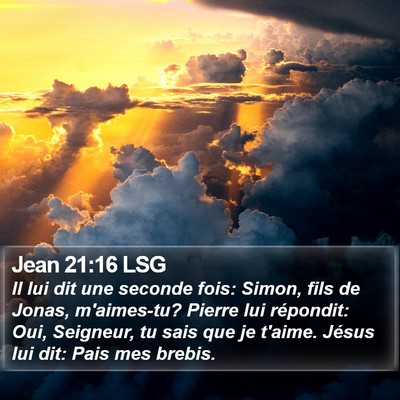 Jean 21:16 LSG Bible Verse Image