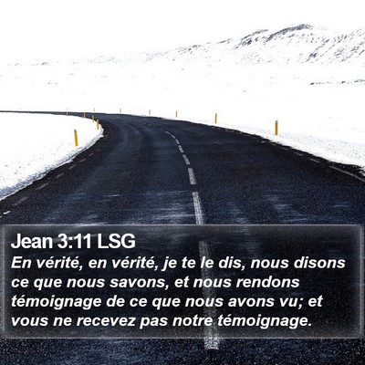 Jean 3:11 LSG Bible Verse Image
