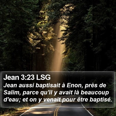 Jean 3:23 LSG Bible Verse Image