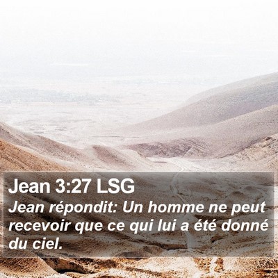 Jean 3:27 LSG Bible Verse Image