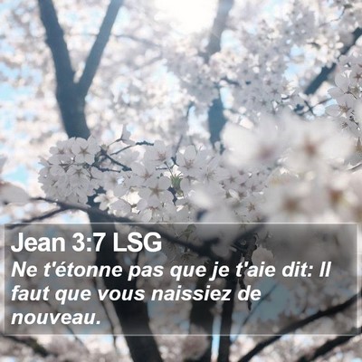 Jean 3:7 LSG Bible Verse Image