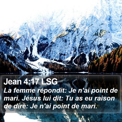 Jean 4:17 LSG Bible Verse Image