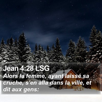 Jean 4:28 LSG Bible Verse Image