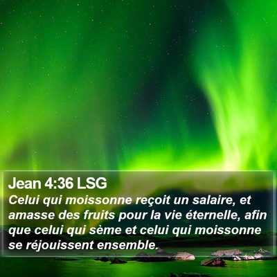 Jean 4:36 LSG Bible Verse Image