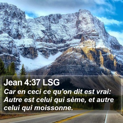 Jean 4:37 LSG Bible Verse Image