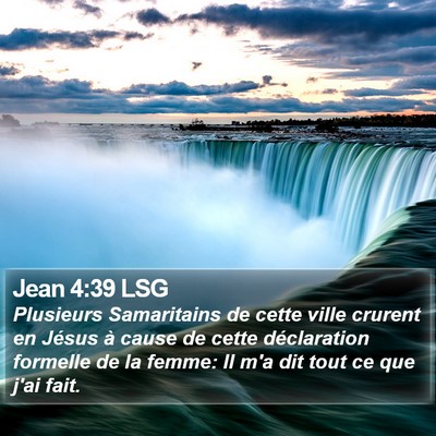 Jean 4:39 LSG Bible Verse Image
