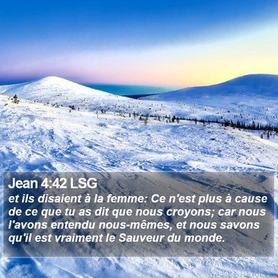 Jean 4:42 LSG Bible Verse Image