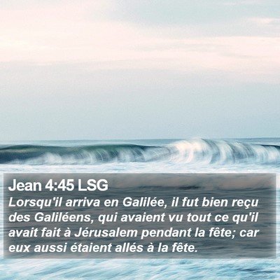 Jean 4:45 LSG Bible Verse Image