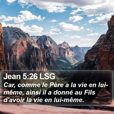 Jean 5:26 LSG Bible Verse Image