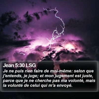 Jean 5:30 LSG Bible Verse Image