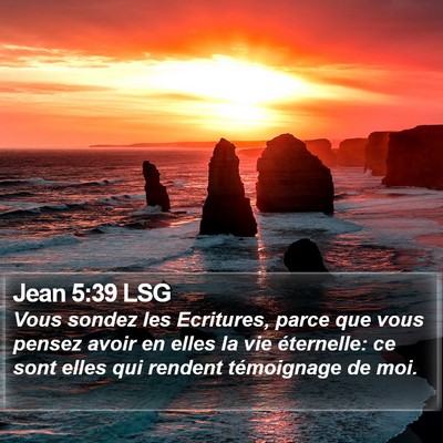 Jean 5:39 LSG Bible Verse Image