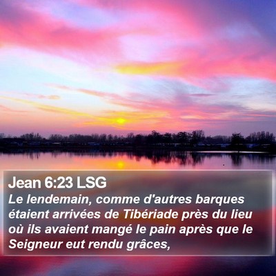 Jean 6:23 LSG Bible Verse Image