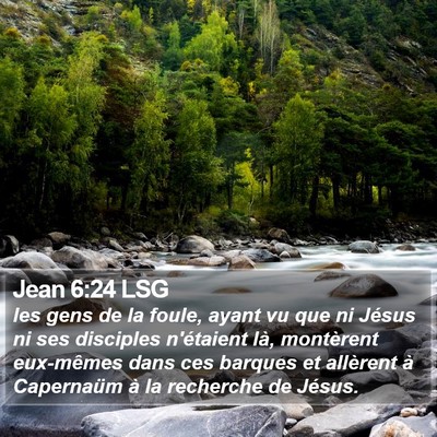 Jean 6:24 LSG Bible Verse Image