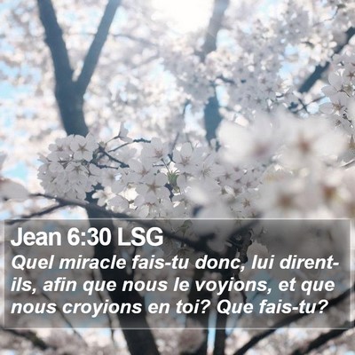 Jean 6:30 LSG Bible Verse Image