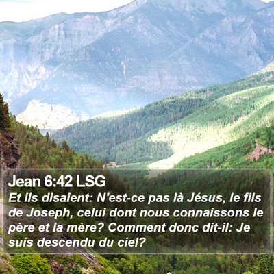 Jean 6:42 LSG Bible Verse Image
