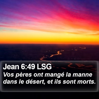 Jean 6:49 LSG Bible Verse Image