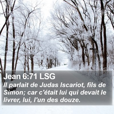 Jean 6:71 LSG Bible Verse Image