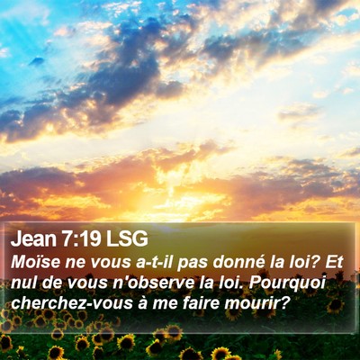 Jean 7:19 LSG Bible Verse Image