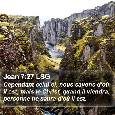 Jean 7:27 LSG Bible Verse Image