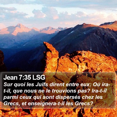 Jean 7:35 LSG Bible Verse Image