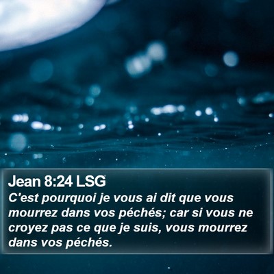Jean 8:24 LSG Bible Verse Image