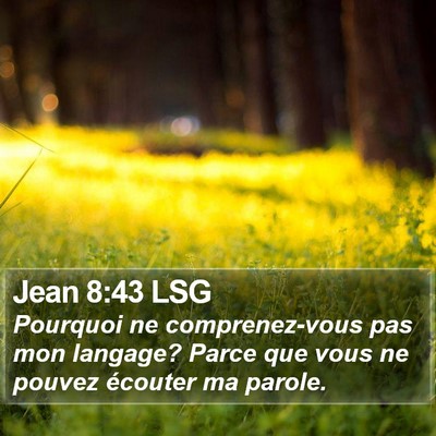 Jean 8:43 LSG Bible Verse Image