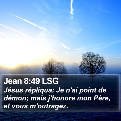 Jean 8:49 LSG Bible Verse Image