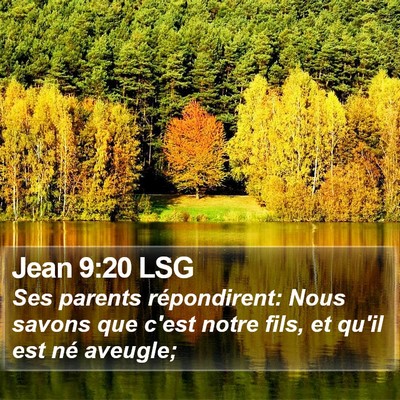 Jean 9:20 LSG Bible Verse Image