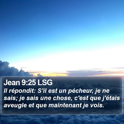Jean 9:25 LSG Bible Verse Image