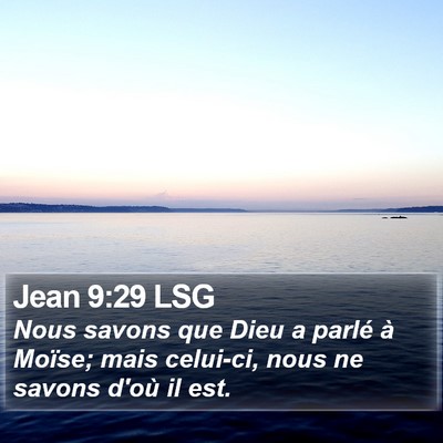 Jean 9:29 LSG Bible Verse Image