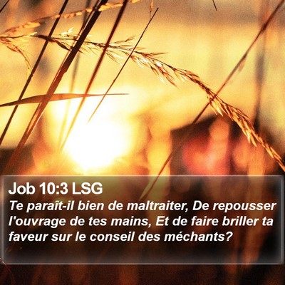 Job 10:3 LSG Bible Verse Image