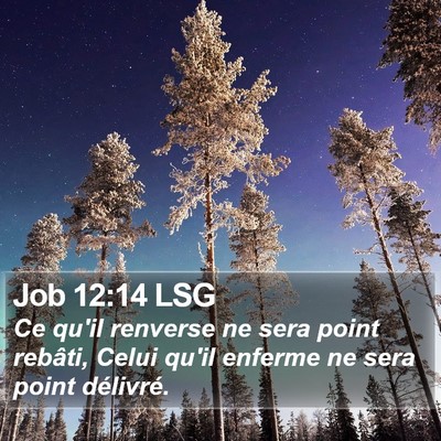 Job 12:14 LSG Bible Verse Image