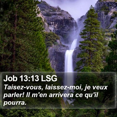 Job 13:13 LSG Bible Verse Image