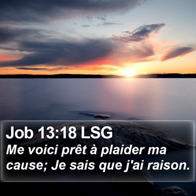 Job 13:18 LSG Bible Verse Image