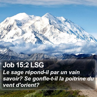 Job 15:2 LSG Bible Verse Image