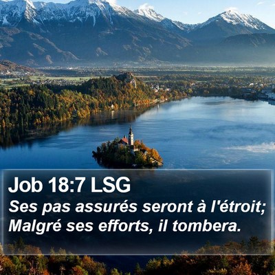 Job 18:7 LSG Bible Verse Image