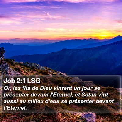 Job 2:1 LSG Bible Verse Image