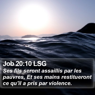Job 20:10 LSG Bible Verse Image