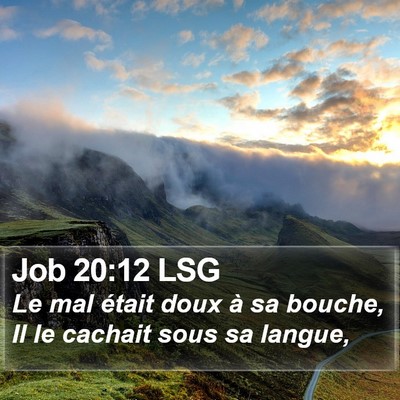 Job 20:12 LSG Bible Verse Image